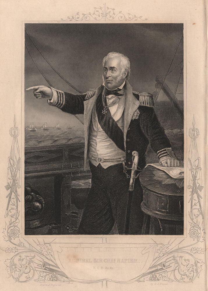 CRIMEAN WAR. Admiral Sir Charles Napier, KCB 1860 old antique print picture